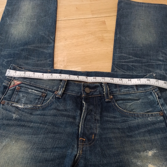 Ralph Lauren Mens Denim & Supply Slim Distressed Patched Blue Denim Jeans  30x32 - Picture 13 of 15